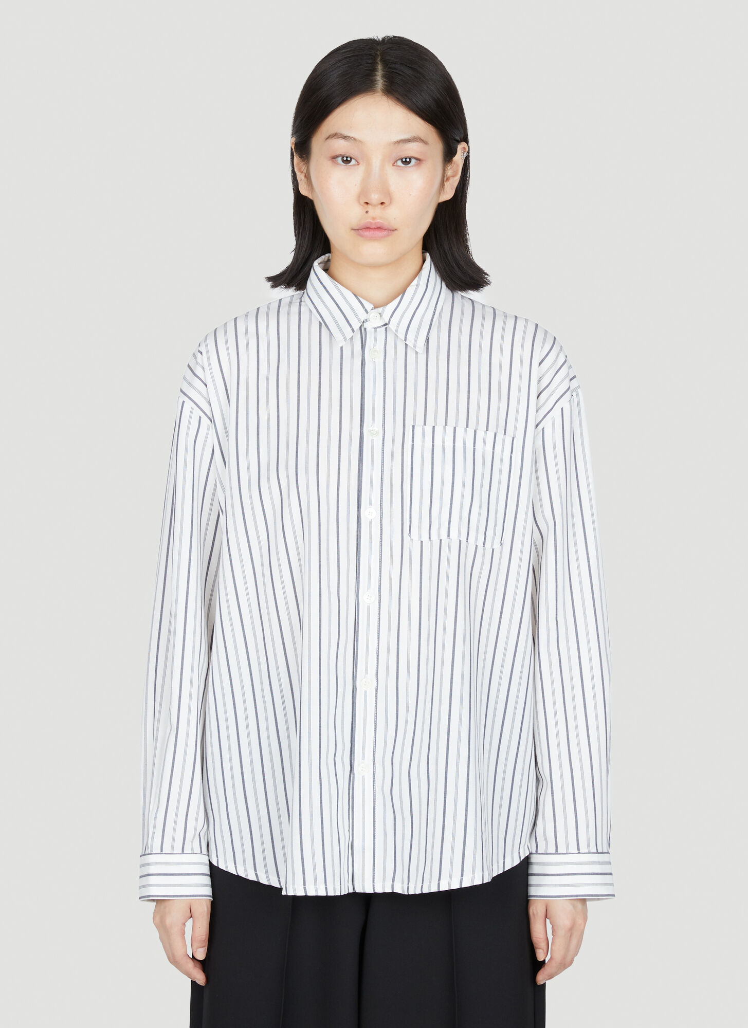 Shop Apc Boyfriend Stripe Shirt In White