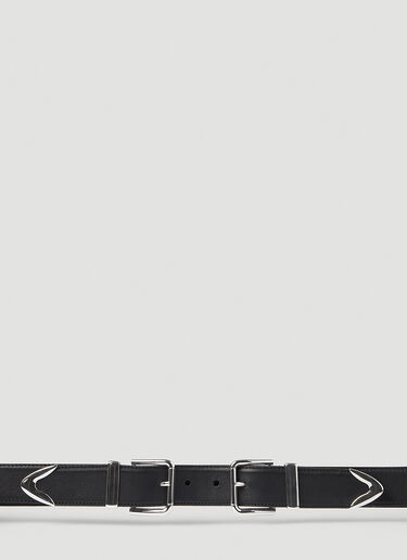 Dolce & Gabbana Double Buckle Leather Belt Black dol0154012