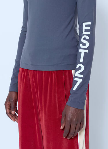 LN-CC® - Lacoste: Runway High Neck Printed Stretch T-shirt - Grey Lacoste Runway High Neck Printed Stretch T-shirt Grey lac0266003