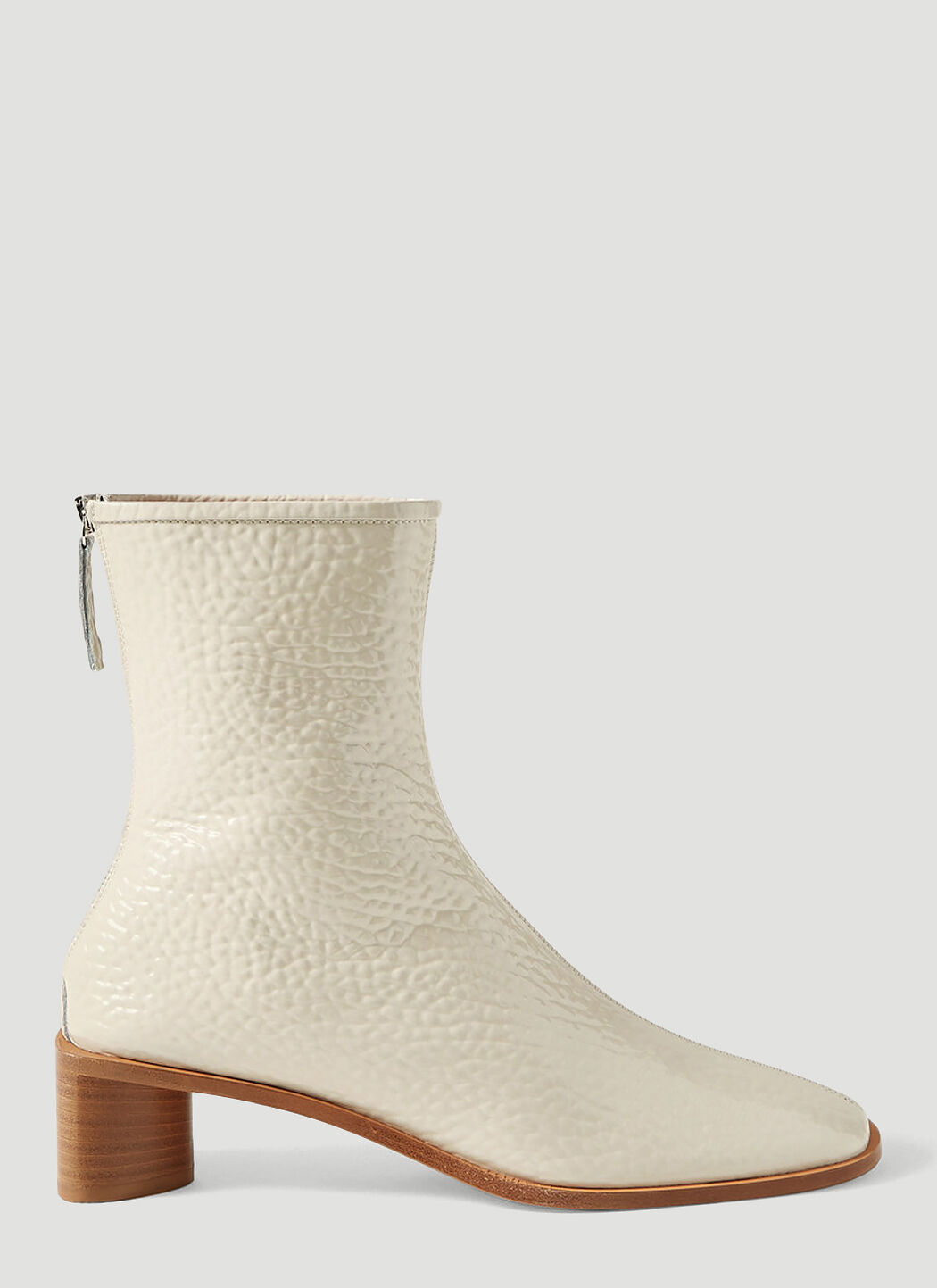 Acne Studios Grained Leather Boots in White LN CC