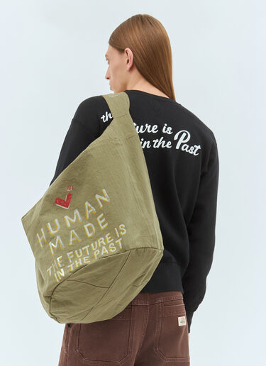 Human Made Logo Print Tote Bag Green hmd0158008