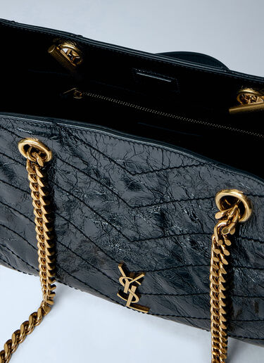 Saint Laurent Niki Small Shopping Bag in Vintage Leather Black sla0265084