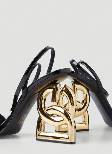 Dolce & Gabbana DG 花押坡跟鞋 黑色 dol0245032