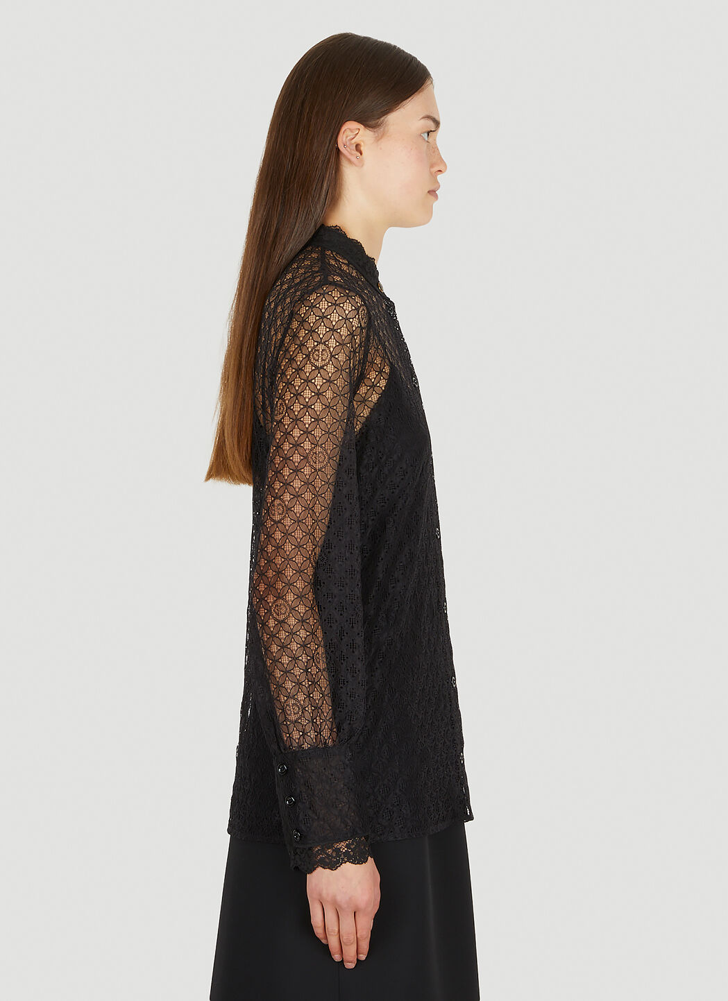 Black lace sweater gucci best sale