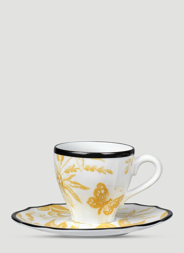 Gucci Set of Two Herbarium Cup With Saucer Yellow wps0670153