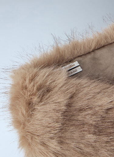LN-CC® - Max Mara: Faux Fur Collar with Chain Links - Yellow Max Mara Faux Fur Collar with Chain Links Yellow max0266167