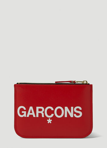 Comme des Garçons Wallet Huge Logo Print Pouch Red cdw0347011