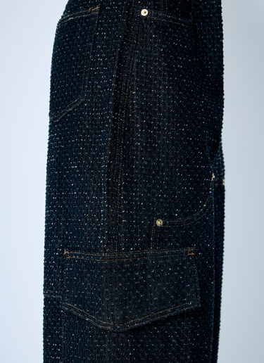 GANNI Fluffy Denim Carpenter Jeans Black gan0259031