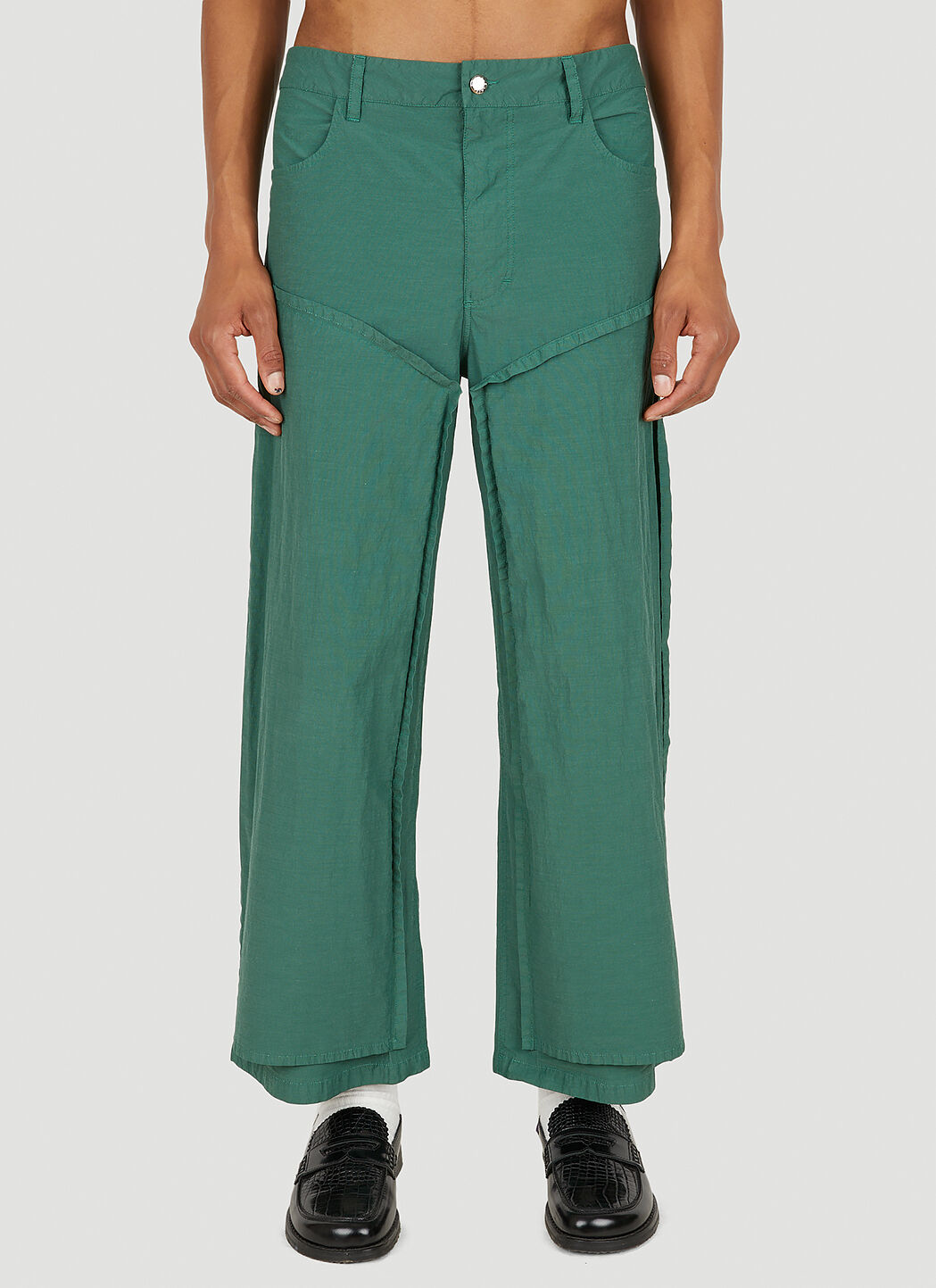 Eckhaus Latta Panel Pants in Green | LN-CC