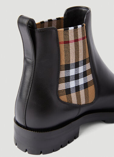 Burberry Check-Panel Chelsea Boots Black bur0245066