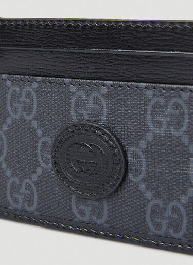 Gucci GG Logo Patch Supreme Card Holder Black guc0147142