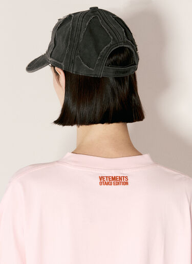 Vetements Destroyed Baseball Cap Black vet0356003