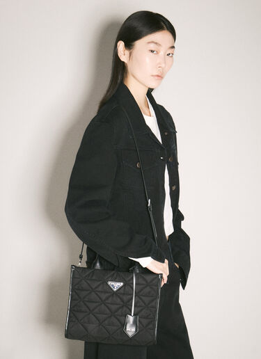 Prada Medium Symbole Embroidered Handbag Black pra0254032