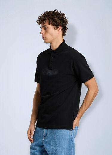 Palm Angels Logo Spray Regular Polo Shirt Black pma0166297