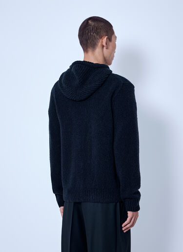Moncler Bouclé Wool Blend Zip-up Hoodie Black mon0166002
