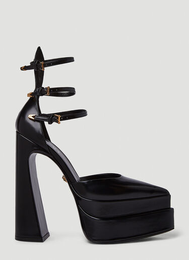 Versace Aevitas Pointy Platform Pumps Black vrs0250024