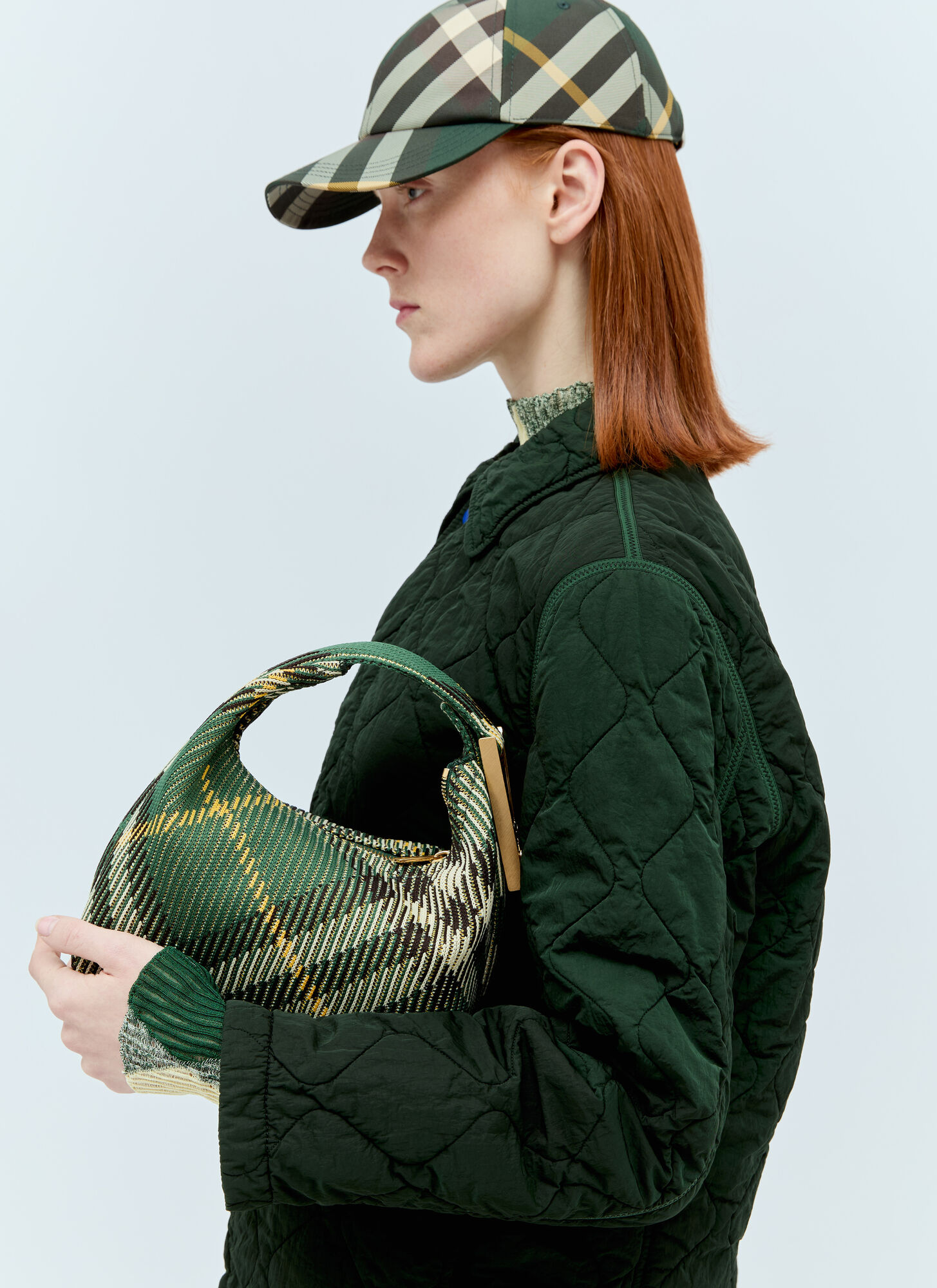 Shop Burberry Mini Peg Duffle Handbag In Green
