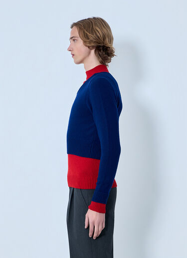 Jil Sander Layered Knit Sweater Blue jil0164002
