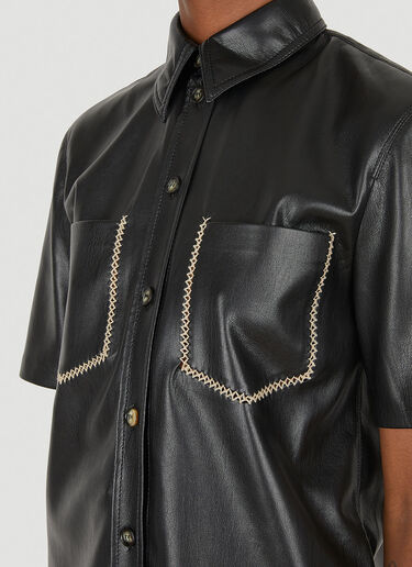 Nanushka Mayra Vegan Leather Shirt Black nan0248001