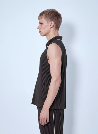 Homme Plissé Issey Miyake Pleated Sleeveless Top Brown hmp0166019
