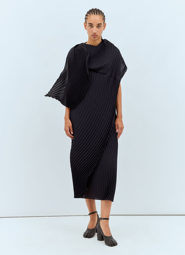 Issey Miyake Wrapped Pleats Dress Navy ism0258005