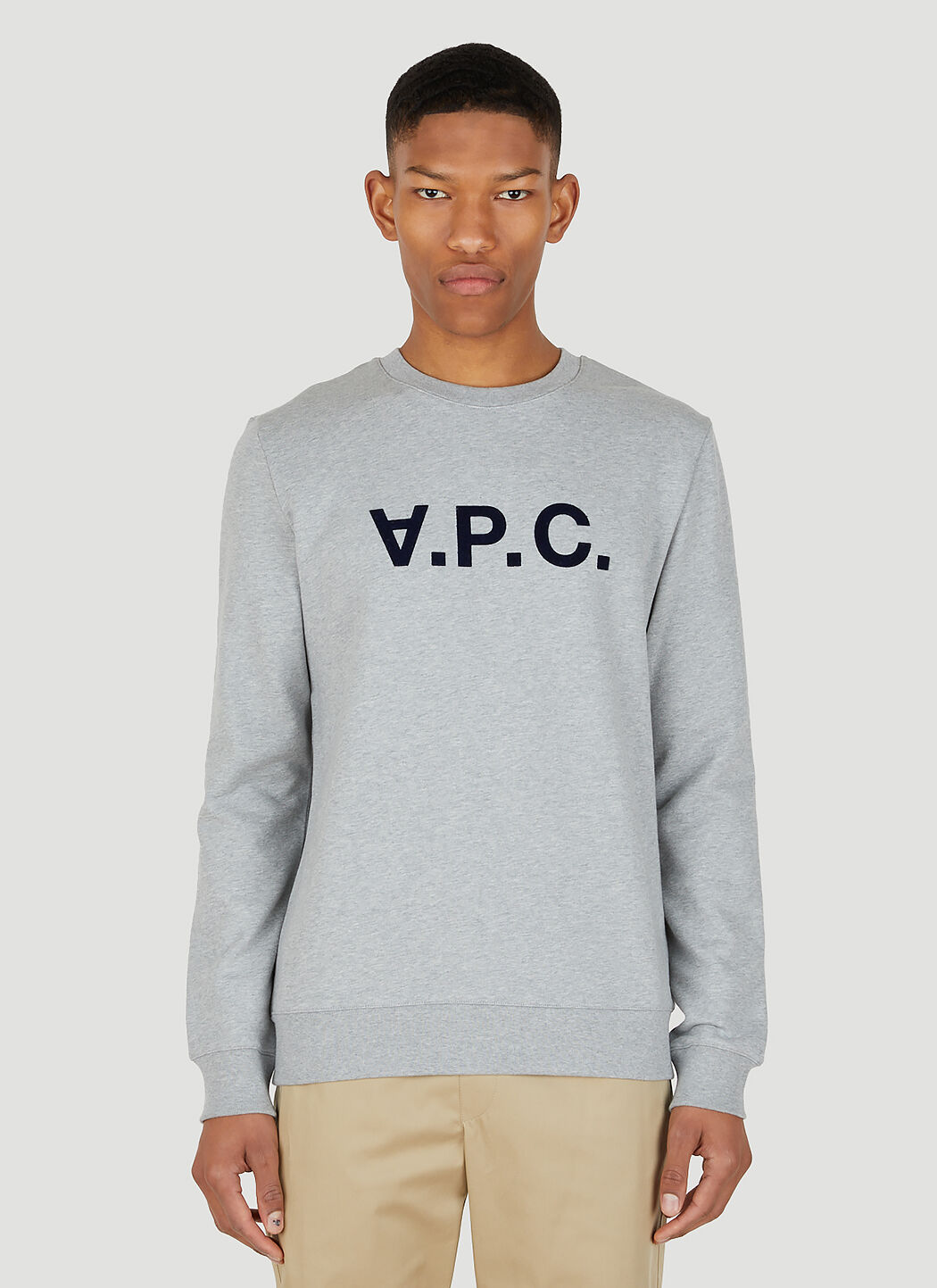 A.P.C. VPC Flocked Logo Sweatshirt in Grey LN CC