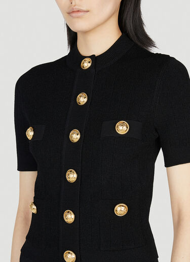 Balmain Short Sleeve Cardigan Black bln0252013