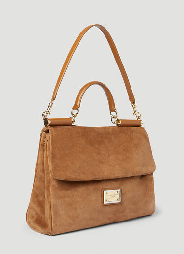 Dolce & Gabbana Sicily Suede Handbag Brown dol0254015