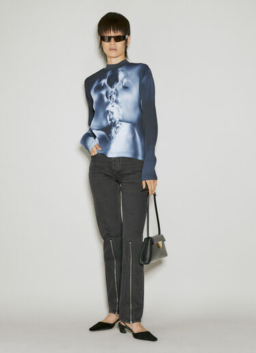 Eytys Jax Pleated Long Sleeve Top Blue eyt0254009