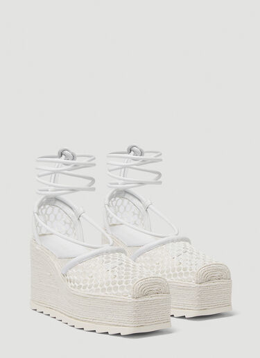 Bottega Veneta Stretch Espadrille Wedges White bov0247031