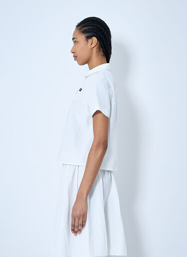 Miu Miu Logo Patch Shirt White miu0260043