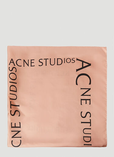 Acne Studios ロゴプリント スクエアスカーフ ピンク acn0252077