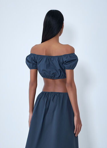 Miu Miu Off-Shoulder Crop Top Grey miu0264017