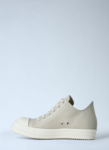 Rick Owens Lace-Up Leather Sneakers Beige ric0163030