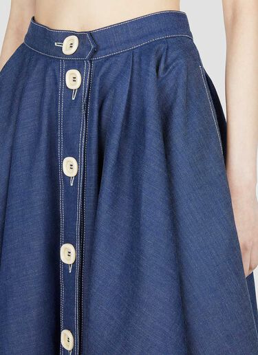 Gucci Button Down Denim Skirt Blue guc0251212