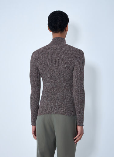 Prada High Neck Zip Sweater Brown pra0163055