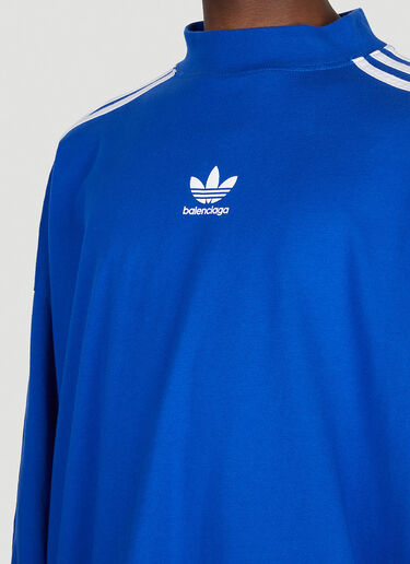 Balenciaga x adidas 로고 플린트 긴소매 티셔츠 블루 axb0151016