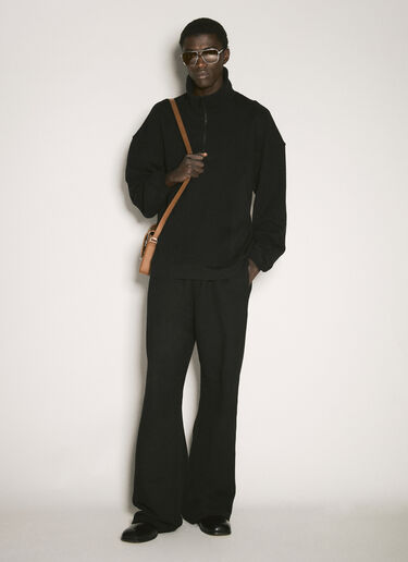 Saint Laurent Wide-Leg Track Pants Black sla0156015