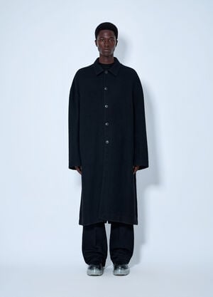 Rick Owens Buttoned Brad Coat Black ric0165064
