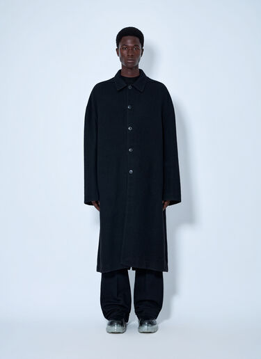 LN-CC® - Rick Owens: Buttoned Brad Coat - Black Rick Owens Buttoned Brad Coat Black ric0165064
