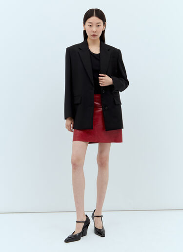 Prada 크라클레 가죽 미니스커트 레드 pra0258009