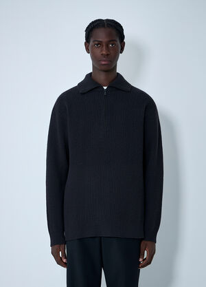 Yohji Yamamoto Half-Zip Sweater Black yoy0162007