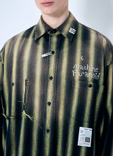 Maison Mihara Yasuhiro Vintage-Like Striped Shirt Green mmy0158003