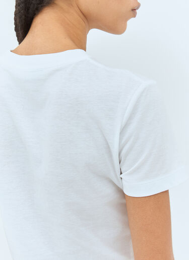 Miu Miu Logo Embossed T-Shirt White miu0258070