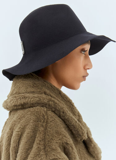 Max Mara Felt Wool Wide Brim Hat Navy max0258023