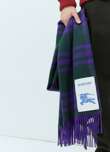 チェックカシミアリバーシブルスカーフ Burberry チェックカシミアリバーシブルスカーフ パープル bur0154029