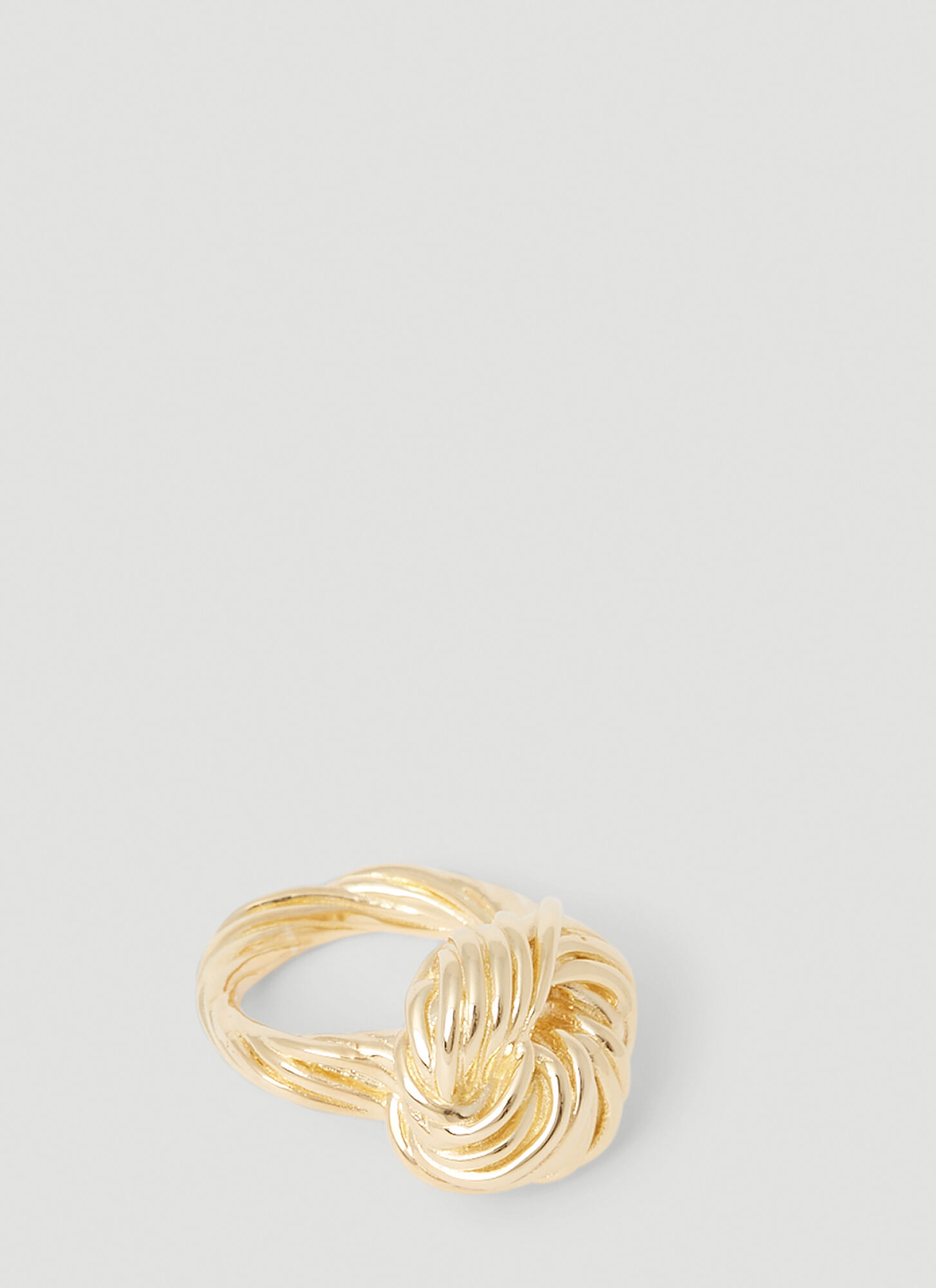 Shop Bottega Veneta Twisted Knot Ring In Gold