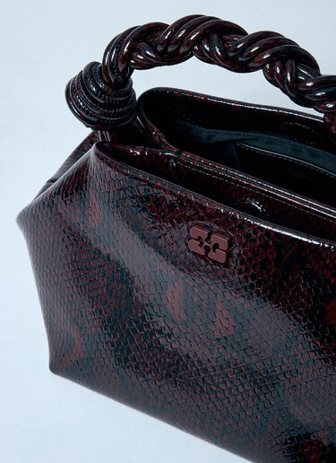 GANNI Snake Small Bou Handbag Burgundy gan0259057