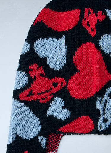 LN-CC® - Vivienne Westwood: Hearts and Orb Flap Knit Cap - Red Vivienne Westwood Hearts and Orb Flap Knit Cap Red vvw0366070