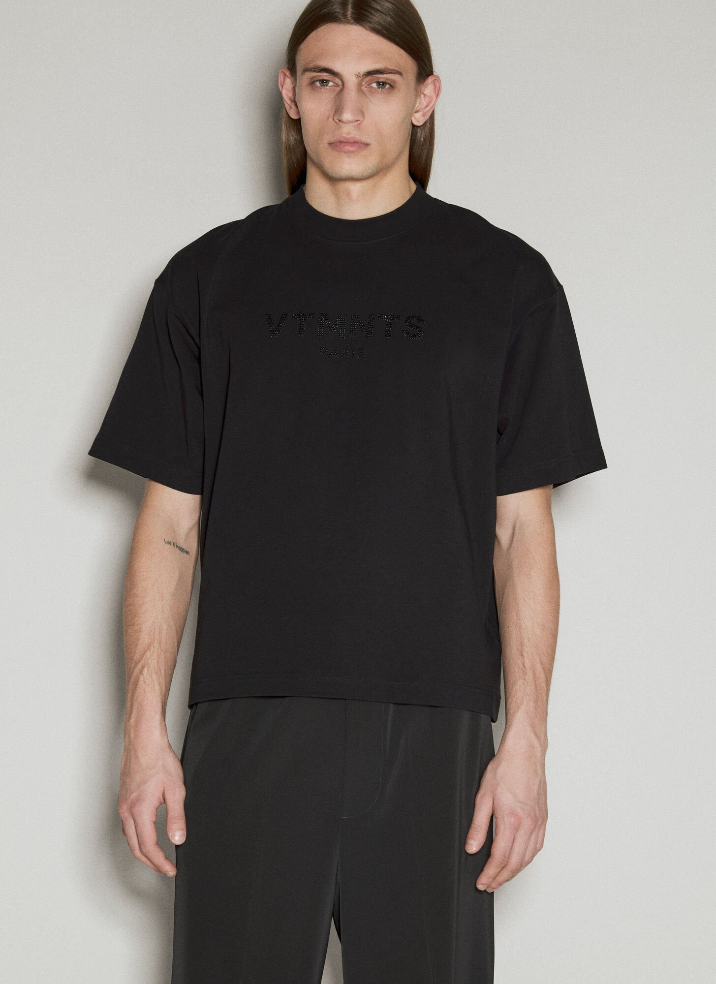 VTMNTS PARIS CRYSTAL LOGO SHIRT 